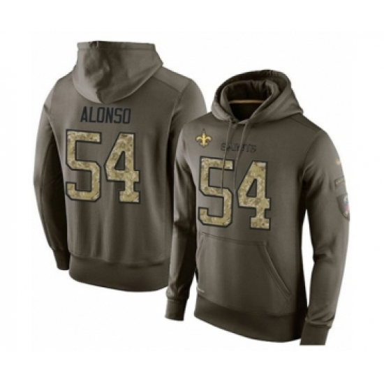 Football Mens New Orleans Saints 54 Kiko Alonso Green Salute To Service Pullover Hoodie Football Mens New Orleans Saints 54 Kiko Alonso Green Salute To Service Pullover Hoodie