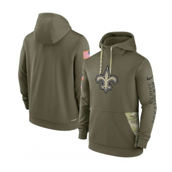 Men New Orleans Saints 2022 Olive Salute To Service Therma Performance Pullover Hoodie Men New Orleans Saints 2022 Olive Salute To Service Therma Performance Pullover Hoodie