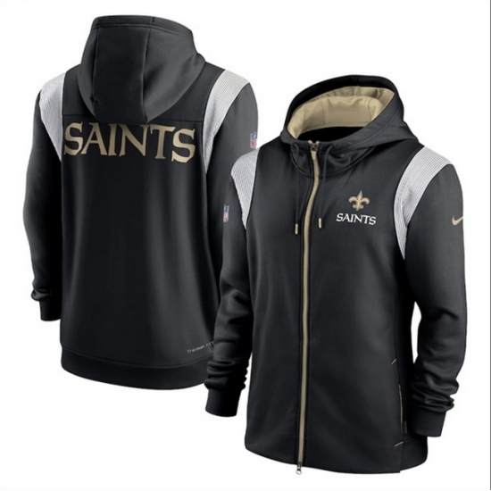 Men New Orleans Saints Black Zipper Hoodie Men New Orleans Saints Black Zipper Hoodie