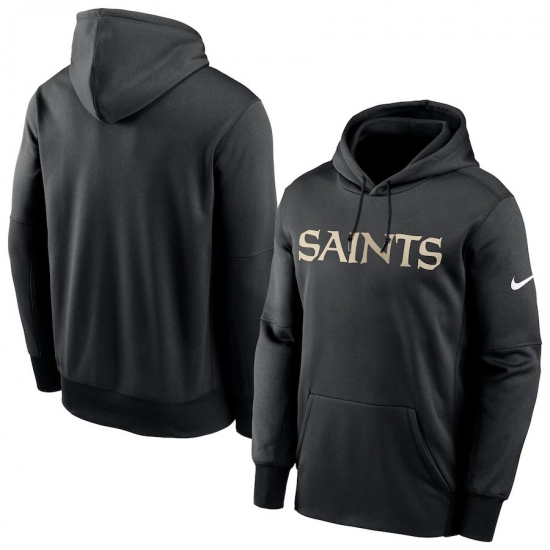 Men New Orleans Saints Nike Fan Gear Wordmark Performance Pullover Hoodie Black Men New Orleans Saints Nike Fan Gear Wordmark Performance Pullover Hoodie Black