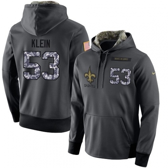 NFL Mens Nike New Orleans Saints 53 AJ Klein Stitched Black Anthracite Salute to Service Player Performance Hoodie NFL Mens Nike New Orleans Saints 53 AJ Klein Stitched Black Anthracite Salute to Service Player Performance Hoodie