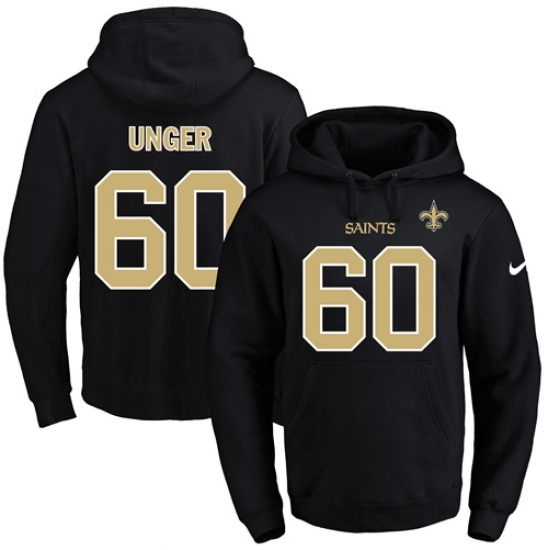NFL Mens Nike New Orleans Saints 60 Max Unger Black Name Number Pullover Hoodie NFL Mens Nike New Orleans Saints 60 Max Unger Black Name Number Pullover Hoodie