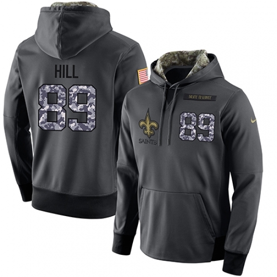 NFL Mens Nike New Orleans Saints 89 Josh Hill Stitched Black Anthracite Salute to Service Player Performance Hoodie NFL Mens Nike New Orleans Saints 89 Josh Hill Stitched Black Anthracite Salute to Service Player Performance Hoodie