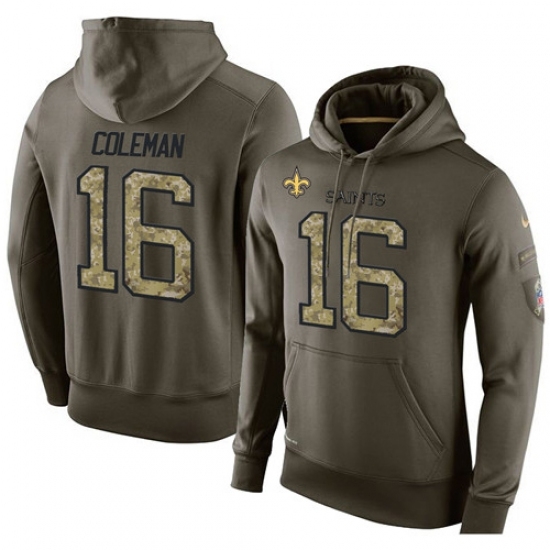 NFL Nike New Orleans Saints 16 Brandon Coleman Green Salute To Service Mens Pullover Hoodie NFL Nike New Orleans Saints 16 Brandon Coleman Green Salute To Service Mens Pullover Hoodie