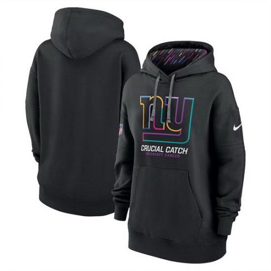 Women New York Giants Black 2024 Crucial Catch Club Pullover Hoodie Women New York Giants Black 2024 Crucial Catch Club Pullover Hoodie