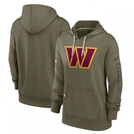 Women Washington Commanders 2022 Olive Salute To Service Therma Performance Pullover Hoodie Women Washington Commanders 2022 Olive Salute To Service Therma Performance Pullover Hoodie