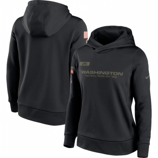 Women Washington Football Team Nike 2020 Salute to Service Performance Pullover Hoodie Black Women Washington Football Team Nike 2020 Salute to Service Performance Pullover Hoodie Black