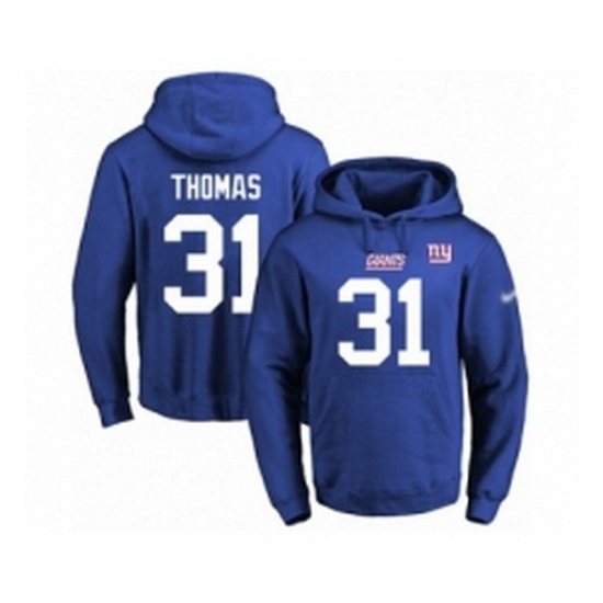 Football Mens New York Giants 31 Michael Thomas Royal Blue Name Number Pullover Hoodie Football Mens New York Giants 31 Michael Thomas Royal Blue Name Number Pullover Hoodie