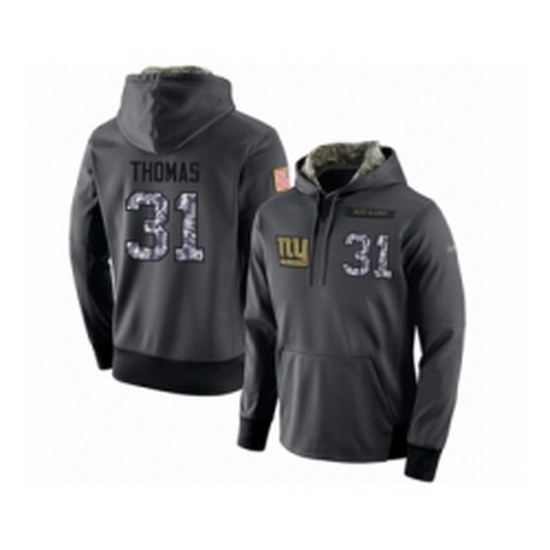Football Mens New York Giants 31 Michael Thomas Stitched Black Anthracite Salute to Service Player Performance Hoodie Football Mens New York Giants 31 Michael Thomas Stitched Black Anthracite Salute to Service Player Performance Hoodie