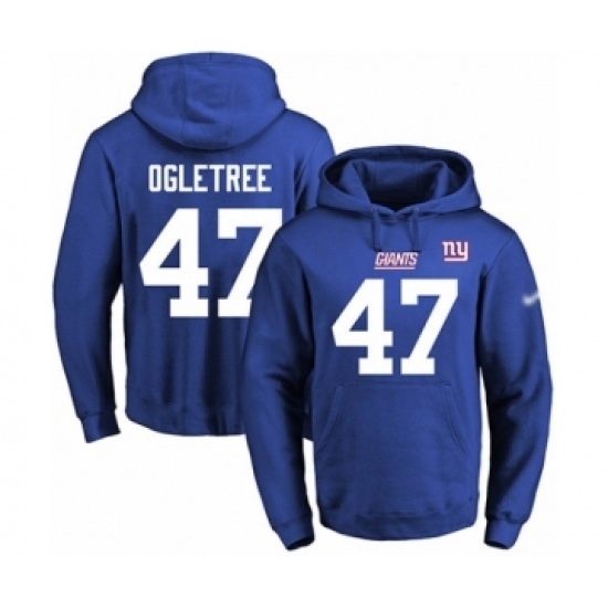 Football Mens New York Giants 47 Alec Ogletree Royal Blue Name Number Pullover Hoodie Football Mens New York Giants 47 Alec Ogletree Royal Blue Name Number Pullover Hoodie