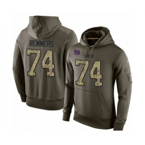 Football Mens New York Giants 74 Mike Remmers Green Salute To Service Pullover Hoodie Football Mens New York Giants 74 Mike Remmers Green Salute To Service Pullover Hoodie