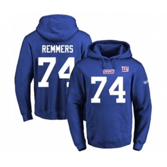 Football Mens New York Giants 74 Mike Remmers Royal Blue Name Number Pullover Hoodie Football Mens New York Giants 74 Mike Remmers Royal Blue Name Number Pullover Hoodie