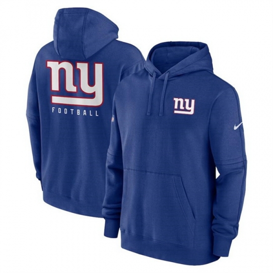 Men New York Giants Blue Sideline Club Fleece Pullover Hoodie Men New York Giants Blue Sideline Club Fleece Pullover Hoodie