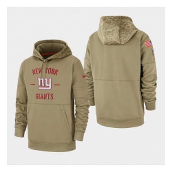 Mens New York Giants Tan 2019 Salute to Service Sideline Therma Pullover Hoodie Mens New York Giants Tan 2019 Salute to Service Sideline Therma Pullover Hoodie