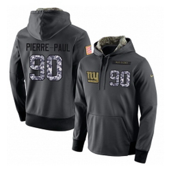 NFL Mens Nike New York Giants 90 Jason Pierre Paul Stitched Black Anthracite Salute to Service Player Performance Hoodie NFL Mens Nike New York Giants 90 Jason Pierre Paul Stitched Black Anthracite Salute to Service Player Performance Hoodie