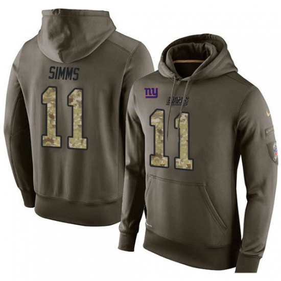 NFL Nike New York Giants 11 Phil Simms Green Salute To Service Mens Pullover Hoodie NFL Nike New York Giants 11 Phil Simms Green Salute To Service Mens Pullover Hoodie