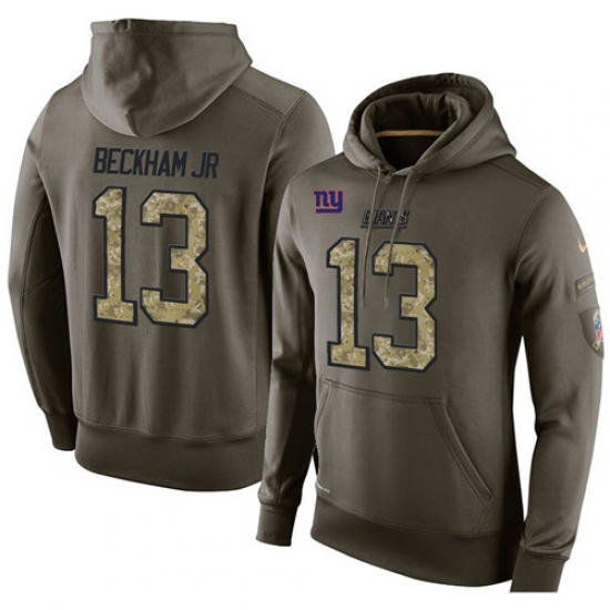 NFL Nike New York Giants 13 Odell Beckham Jr Green Salute To Service Mens Pullover Hoodie NFL Nike New York Giants 13 Odell Beckham Jr Green Salute To Service Mens Pullover Hoodie