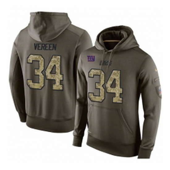 NFL Nike New York Giants 34 Shane Vereen Green Salute To Service Mens Pullover Hoodie NFL Nike New York Giants 34 Shane Vereen Green Salute To Service Mens Pullover Hoodie