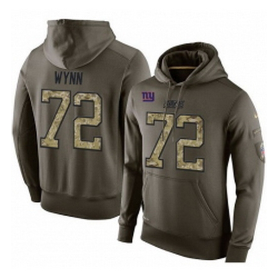 NFL Nike New York Giants 72 Kerry Wynn Green Salute To Service Mens Pullover Hoodie NFL Nike New York Giants 72 Kerry Wynn Green Salute To Service Mens Pullover Hoodie