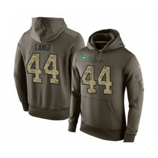 Football Mens New York Jets 44 Harvey Langi Green Salute To Service Pullover Hoodie Football Mens New York Jets 44 Harvey Langi Green Salute To Service Pullover Hoodie