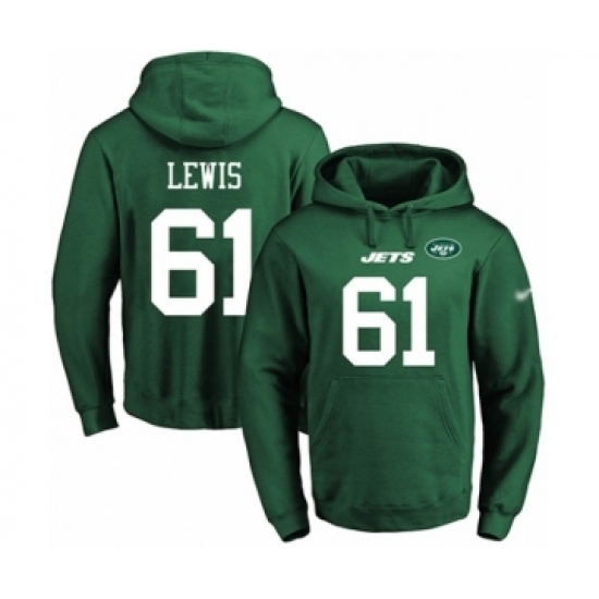 Football Mens New York Jets 61 Alex Lewis Green Name Number Pullover Hoodie Football Mens New York Jets 61 Alex Lewis Green Name Number Pullover Hoodie
