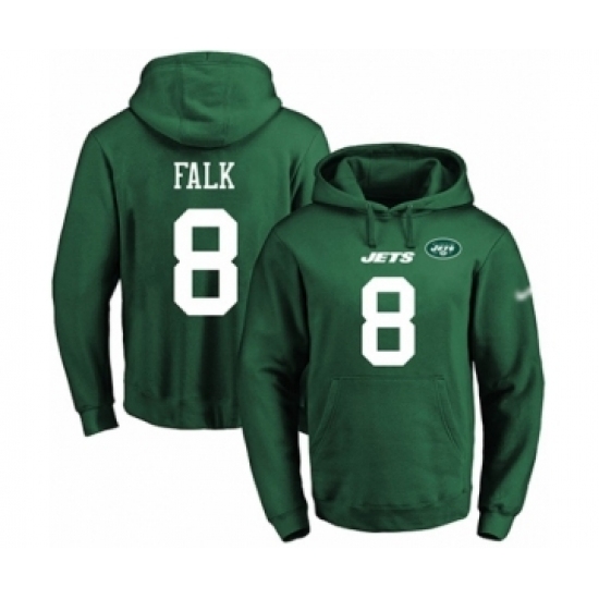 Football Mens New York Jets 8 Luke Falk Green Name Number Pullover Hoodie Football Mens New York Jets 8 Luke Falk Green Name Number Pullover Hoodie