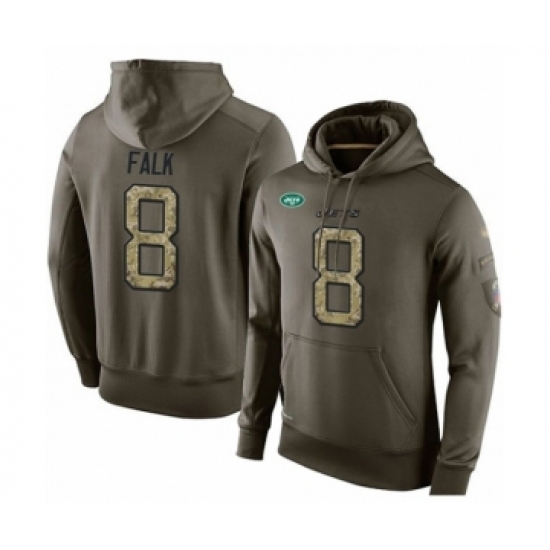 Football Mens New York Jets 8 Luke Falk Green Salute To Service Pullover Hoodie Football Mens New York Jets 8 Luke Falk Green Salute To Service Pullover Hoodie