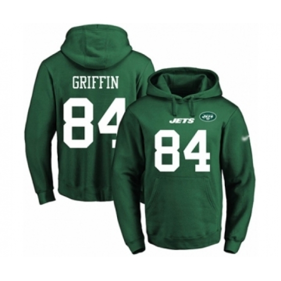 Football Mens New York Jets 84 Ryan Griffin Green Name Number Pullover Hoodie Football Mens New York Jets 84 Ryan Griffin Green Name Number Pullover Hoodie