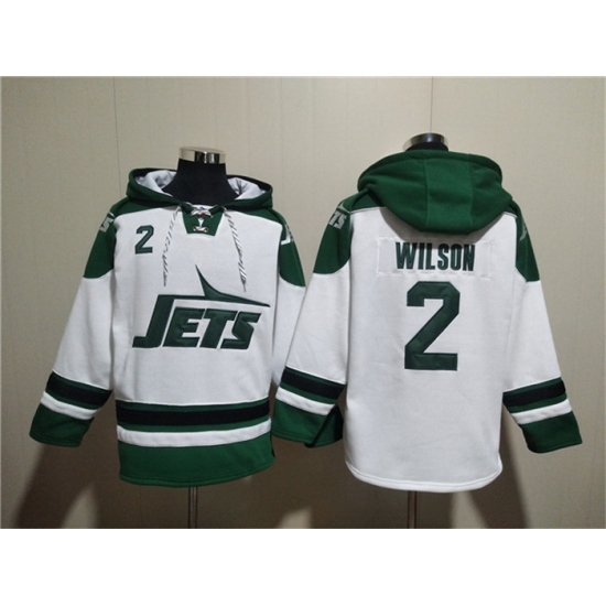 Men New York Jets 2 Zach Wilson White Ageless Must Have Lace Up Pullover Hoodie Men New York Jets 2 Zach Wilson White Ageless Must Have Lace Up Pullover Hoodie