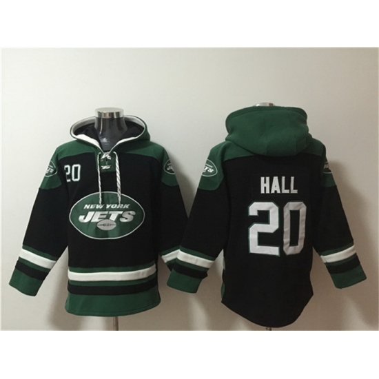 Men New York Jets 20 Breece Hall Black Ageless Must Have Lace Up Pullover Hoodie Men New York Jets 20 Breece Hall Black Ageless Must Have Lace Up Pullover Hoodie