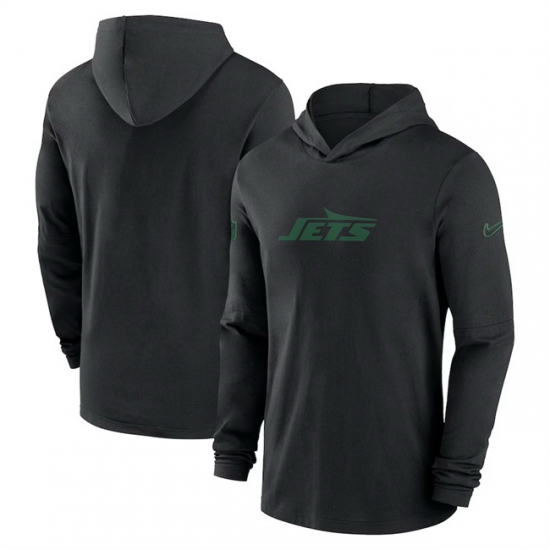 Men New York Jets Black Sideline Performance Hoodie Men New York Jets Black Sideline Performance Hoodie