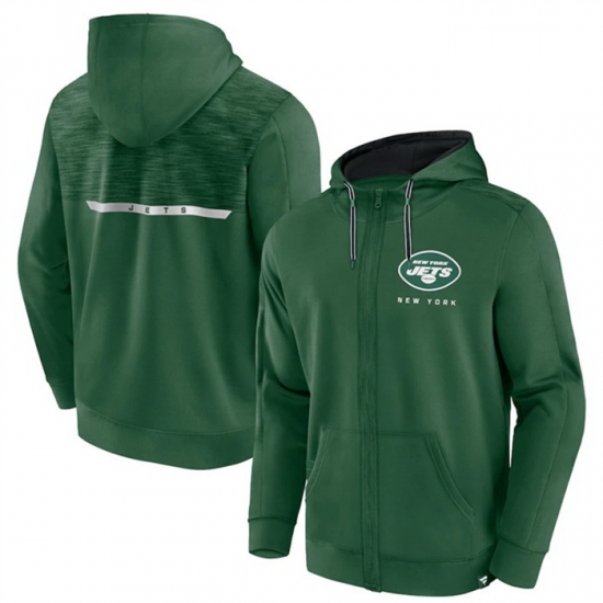 Men New York Jets Green Defender Evo Full Zip Hoodie Men New York Jets Green Defender Evo Full Zip Hoodie