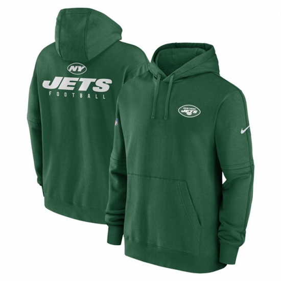 Men New York Jets Green Sideline Club Fleece Pullover Hoodie Men New York Jets Green Sideline Club Fleece Pullover Hoodie