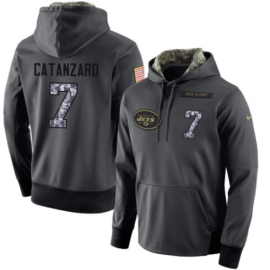 NFL Mens Nike New York Jets 7 Chandler Catanzaro Elite Stitched Black Anthracite Salute to Service Player Performance Hoodie NFL Mens Nike New York Jets 7 Chandler Catanzaro Elite Stitched Black Anthracite Salute to Service Player Performance Hoodie