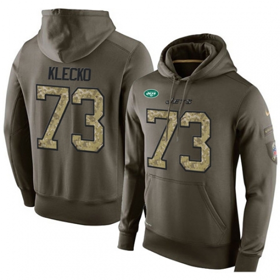 NFL Nike New York Jets 73 Joe Klecko Green Salute To Service Mens Pullover Hoodie NFL Nike New York Jets 73 Joe Klecko Green Salute To Service Mens Pullover Hoodie