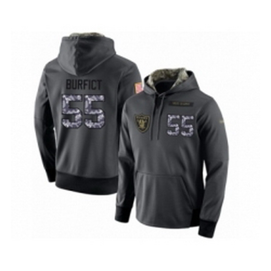 Football Mens Oakland Raiders 55 Vontaze Burfict Stitched Black Anthracite Salute to Service Player Performance Hoodie Football Mens Oakland Raiders 55 Vontaze Burfict Stitched Black Anthracite Salute to Service Player Performance Hoodie