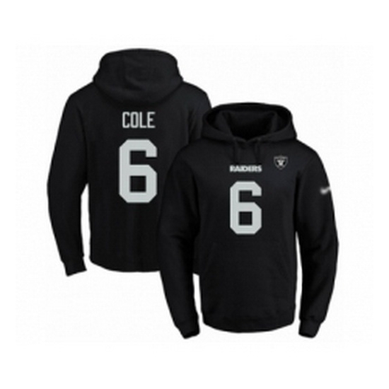 Football Mens Oakland Raiders 6 AJ Cole Black Name Number Pullover Hoodie Football Mens Oakland Raiders 6 AJ Cole Black Name Number Pullover Hoodie