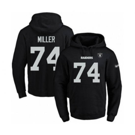 Football Mens Oakland Raiders 74 Kolton Miller Black Name Number Pullover Hoodie Football Mens Oakland Raiders 74 Kolton Miller Black Name Number Pullover Hoodie