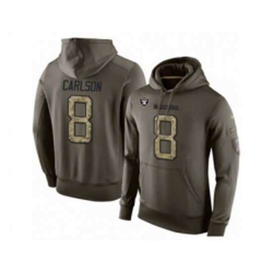 Football Mens Oakland Raiders 8 Daniel Carlson Green Salute To Service Pullover Hoodie Football Mens Oakland Raiders 8 Daniel Carlson Green Salute To Service Pullover Hoodie