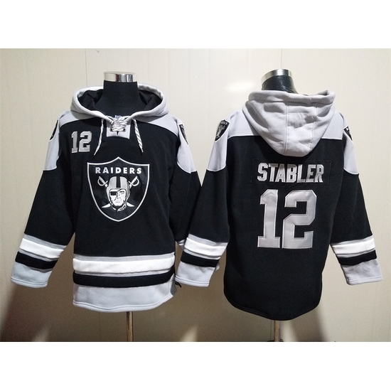 Los Angeles Raiders Sitched Pullover Hoodie #12 Ken Stabler Los Angeles Raiders Sitched Pullover Hoodie #12 Ken Stabler