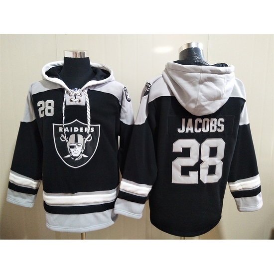 Los Angeles Raiders Sitched Pullover Hoodie #28 Josh Jacobs Los Angeles Raiders Sitched Pullover Hoodie #28 Josh Jacobs
