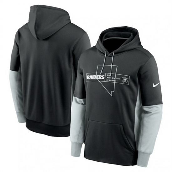 Men Las Vegas Raiders Black Color Block Fleece Performance Pullover Hoodie Men Las Vegas Raiders Black Color Block Fleece Performance Pullover Hoodie