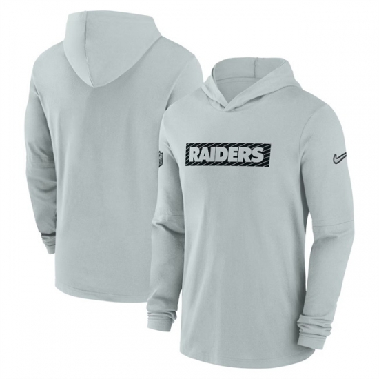 Men Las Vegas Raiders Grey Sideline Performance Hoodie Men Las Vegas Raiders Grey Sideline Performance Hoodie