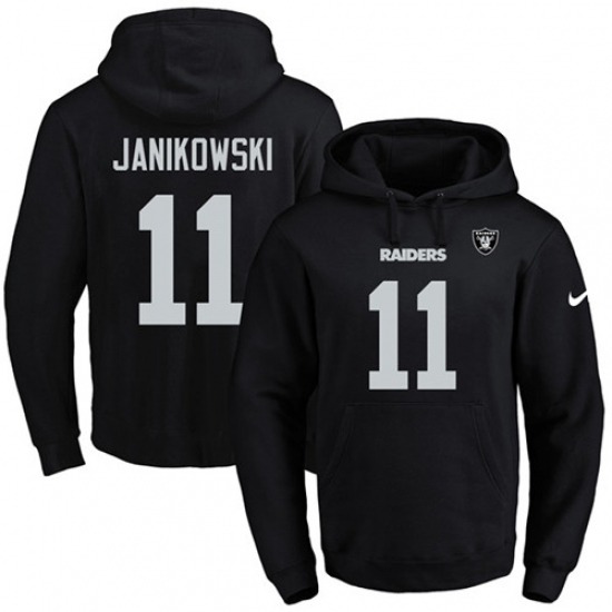 NFL Mens Nike Oakland Raiders 11 Sebastian Janikowski Black Name Number Pullover Hoodie NFL Mens Nike Oakland Raiders 11 Sebastian Janikowski Black Name Number Pullover Hoodie