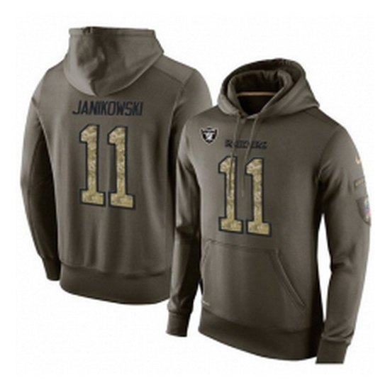 NFL Nike Oakland Raiders 11 Sebastian Janikowski Green Salute To Service Mens Pullover Hoodie NFL Nike Oakland Raiders 11 Sebastian Janikowski Green Salute To Service Mens Pullover Hoodie