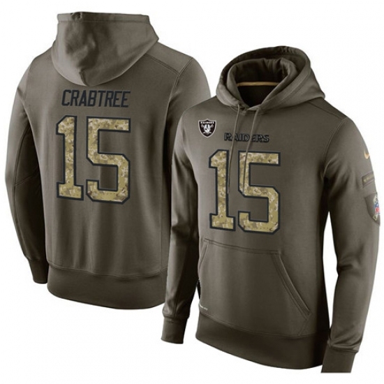 NFL Nike Oakland Raiders 15 Michael Crabtree Green Salute To Service Mens Pullover Hoodie NFL Nike Oakland Raiders 15 Michael Crabtree Green Salute To Service Mens Pullover Hoodie