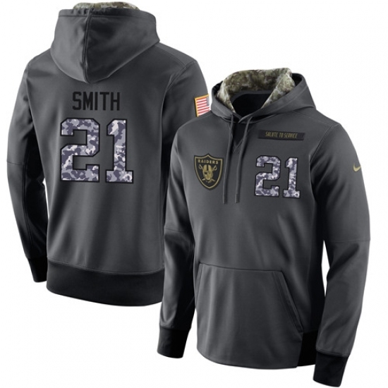 NFL Nike Oakland Raiders 21 Sean Smith Stitched Black Anthracite Salute to Service Player Performance Hoodie NFL Nike Oakland Raiders 21 Sean Smith Stitched Black Anthracite Salute to Service Player Performance Hoodie