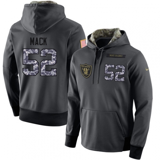 NFL Nike Oakland Raiders 52 Khalil Mack Stitched Black Anthracite Salute to Service Player Performance Hoodie NFL Nike Oakland Raiders 52 Khalil Mack Stitched Black Anthracite Salute to Service Player Performance Hoodie