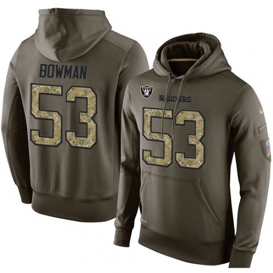 NFL Nike Oakland Raiders 53 NaVorro Bowman Green Salute To Service Mens Pullover Hoodie NFL Nike Oakland Raiders 53 NaVorro Bowman Green Salute To Service Mens Pullover Hoodie