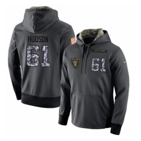 NFL Nike Oakland Raiders 61 Rodney Hudson Stitched Black Anthracite Salute to Service Player Performance Hoodie NFL Nike Oakland Raiders 61 Rodney Hudson Stitched Black Anthracite Salute to Service Player Performance Hoodie
